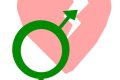 The transgender symbol on a broken heart